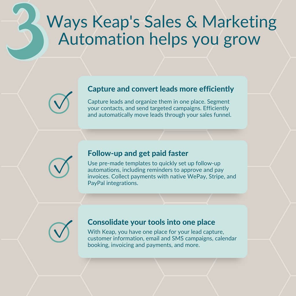 Ways Keap's Sales & Marketing Automation helps you grow