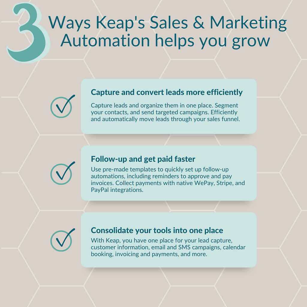 Ways Keap's Sales & Marketing Automation helps you grow